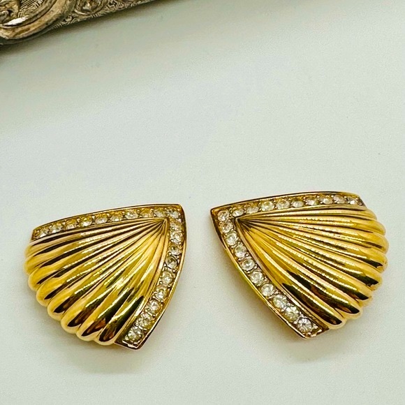 Vintage NINA RICCI Rhinestone Statement Earrings - Picture 1 of 14